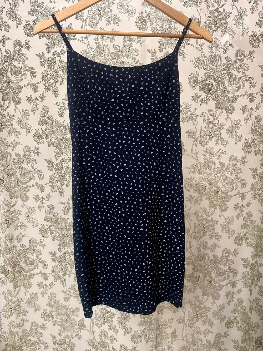 Brandy Melville Navy Blue Mini Dress with White Daisy Print
